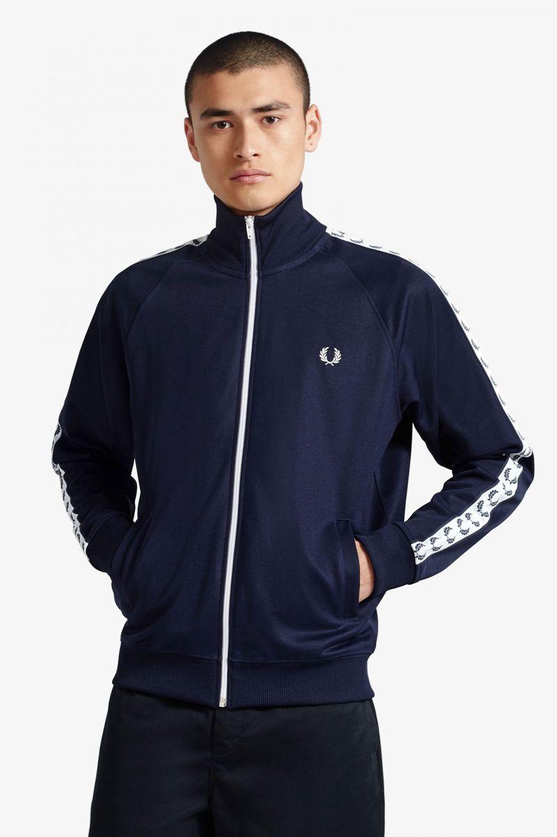 Geaca Barbati Fred Perry Taped Track Gri Inchis Albastri | RO 1258YXFU